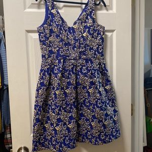 Kaya & Sloane blue and gold dress | M